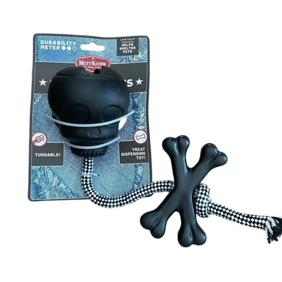 Miranda Lambert Dog Toy MuttNation Pet Rope Tug Treat Dispensing Skull Bones NWT - Picture 1 of 4